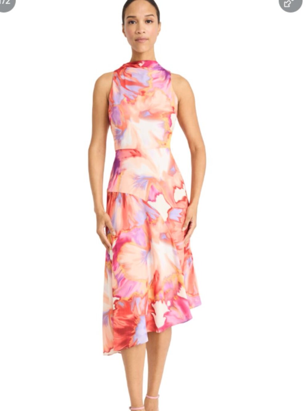 NWT Maggy London Mock Neck Sleeveless Midi Multicolor Cocktail Dress, US 6